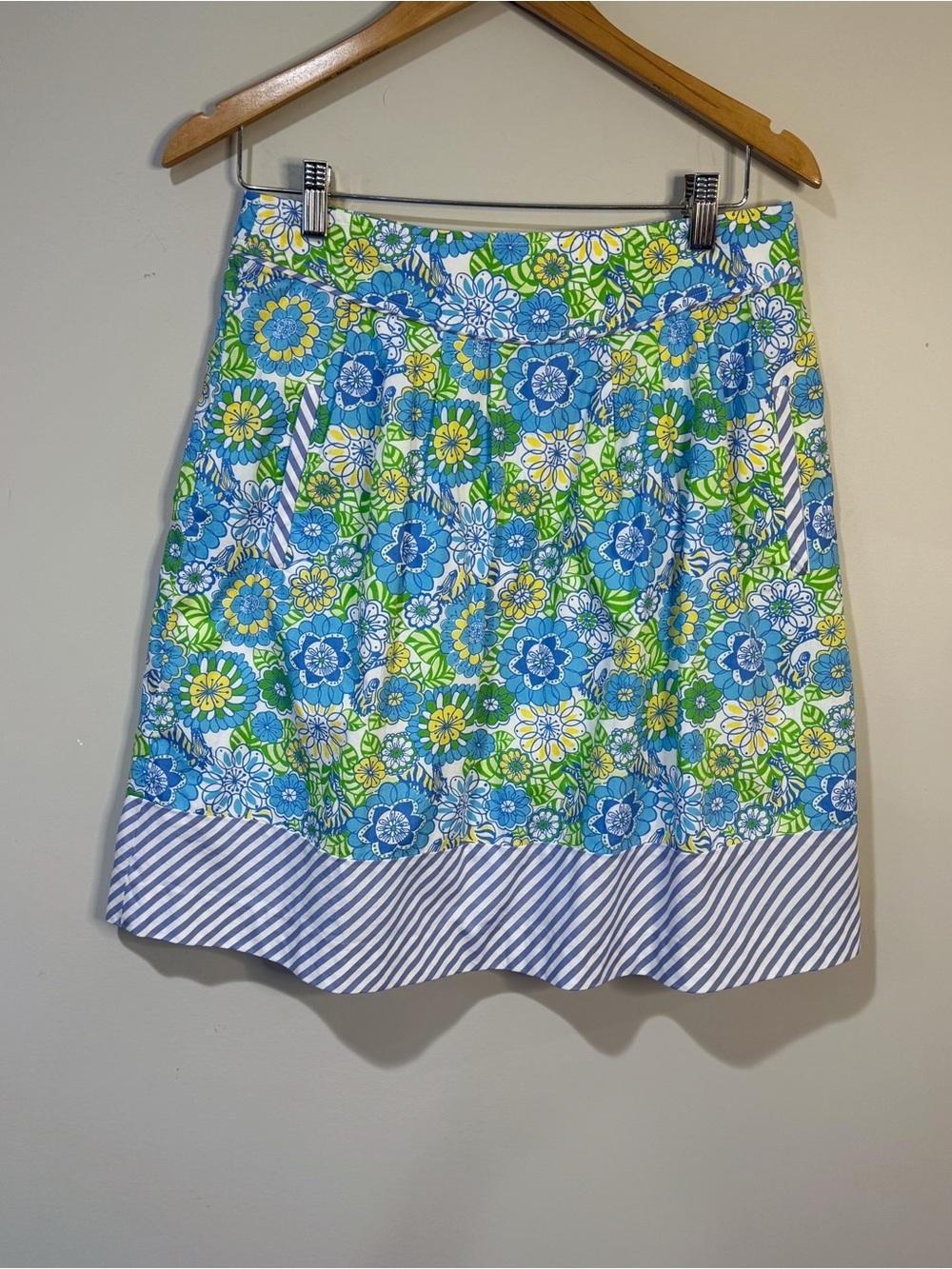 Lilly Pulitzer Wild Thing Fayette Skirt Print Floral Zebra Blue Green Size 4